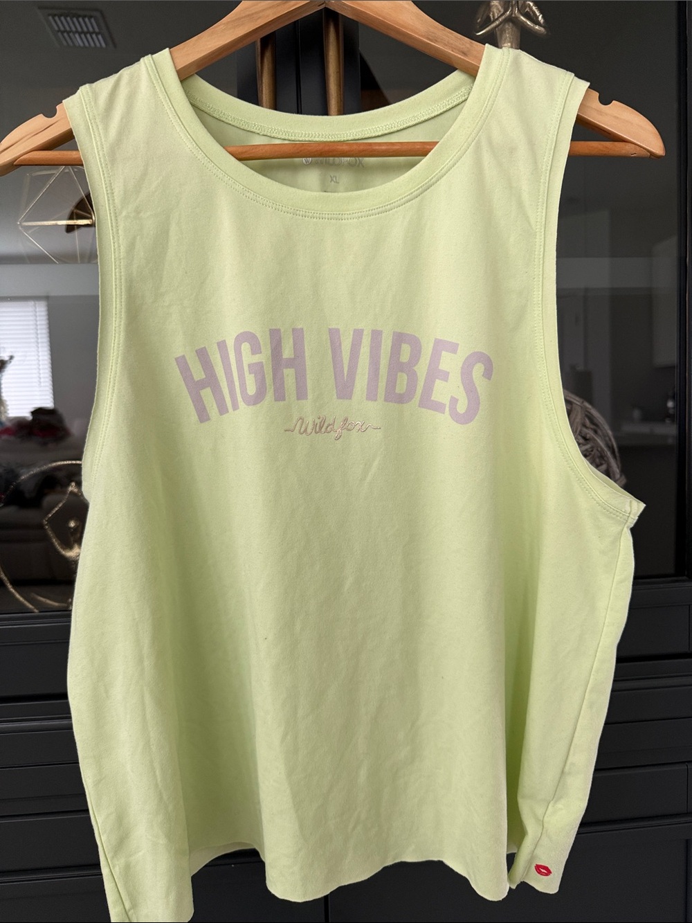 Wildfox Light Lime 'High Vibes' Muscle Tee
